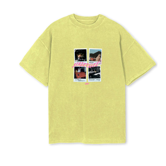 T-shirt "Street Life Memories Cats" (Yellow)