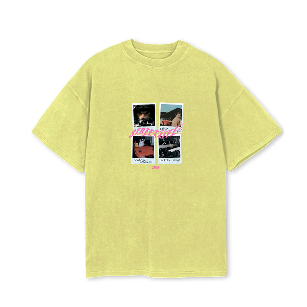 T-shirt "Street Life Memories Cats" (Yellow)