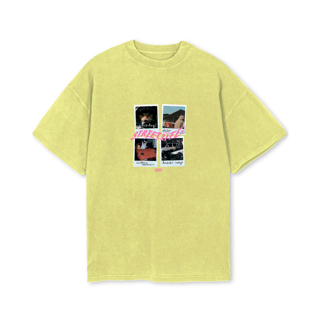 T-shirt "Street Life Memories Cats" (Yellow)