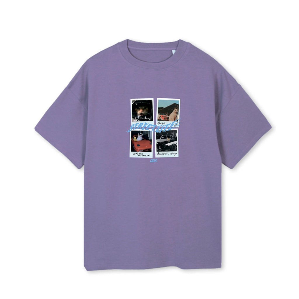 T-shirt "Street Life Memories Cats" (Purple)