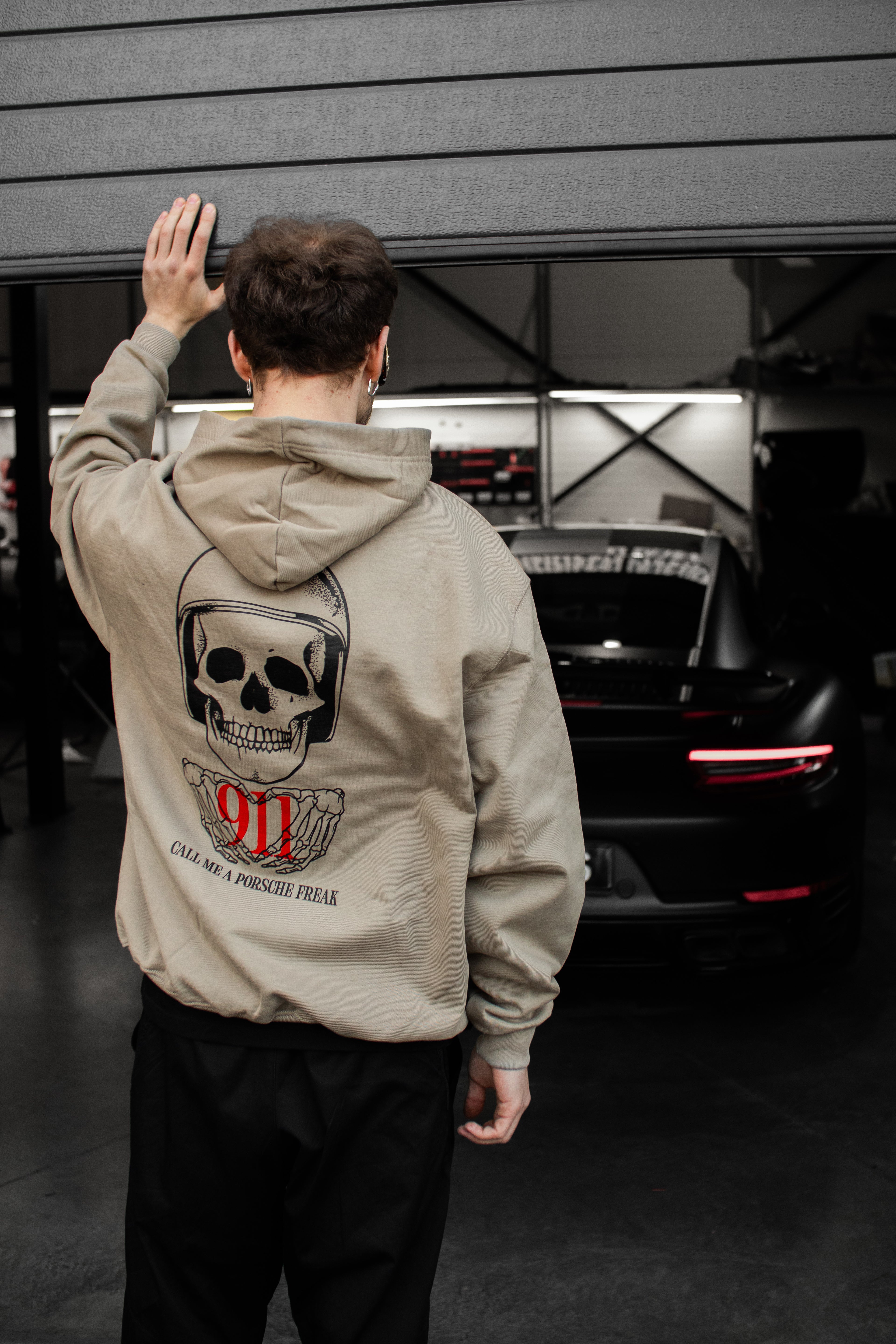 Hoodie "Call me Porsche" Beige